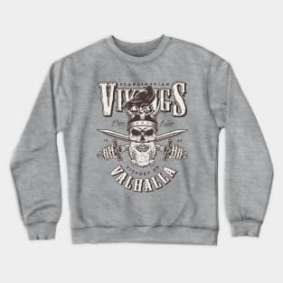 Viking head with raven Crewneck Sweatshirt